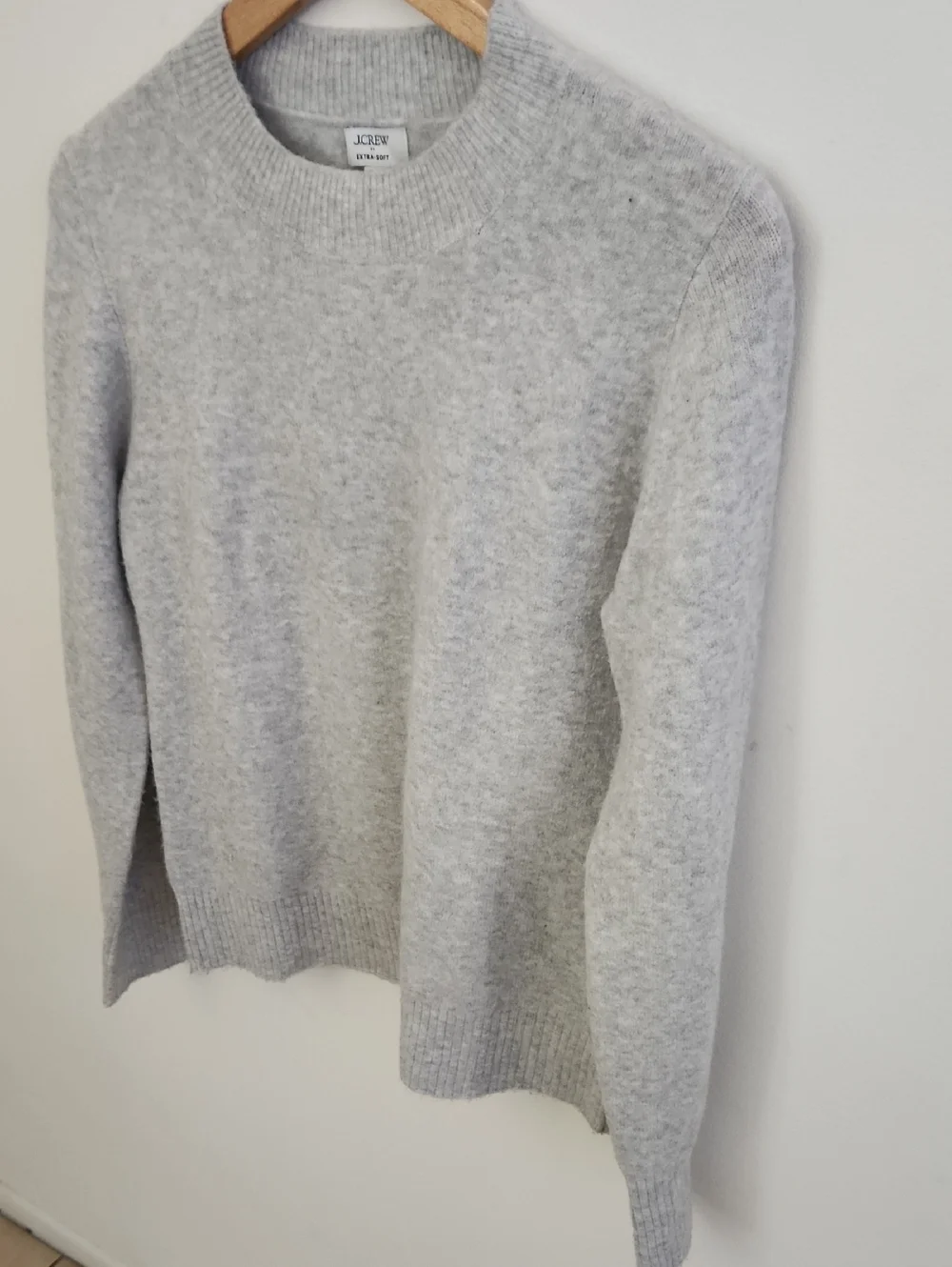 J. Crew Extra Soft Wool Blend Light Gray Crewneck Sweater Small
